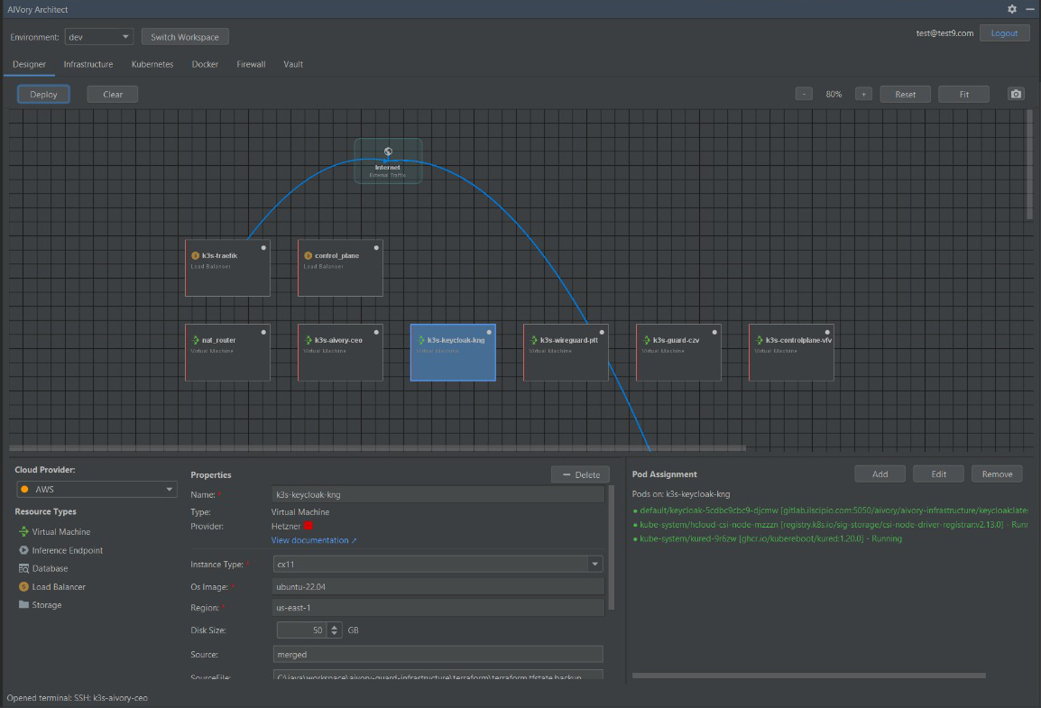 AIVory Architect — visual infrastructure design canvas